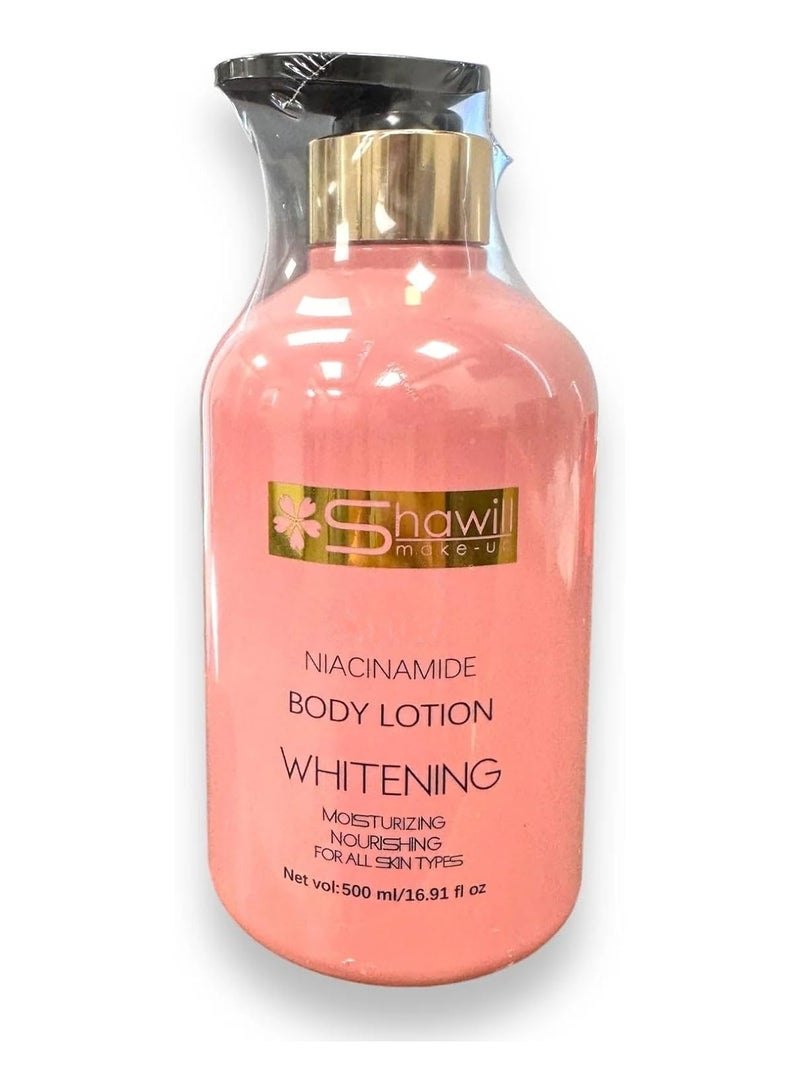 Shawill sakura body lotion 500ml niacinamide cherry whitening brighten moisturizing nourish dry skin - Image 3