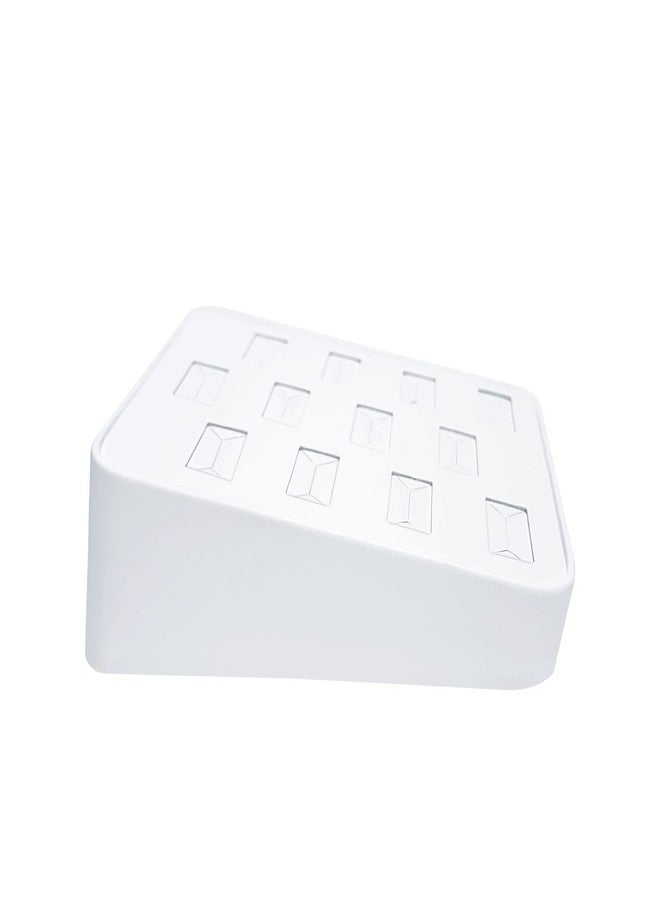MOOCA 12 Slots Ring Tray Display, Slotted Ring Showcase Display Jewelry Organizer, Jewelry Tray for Showcase trade Show, Premium White Leatherette - Image 3