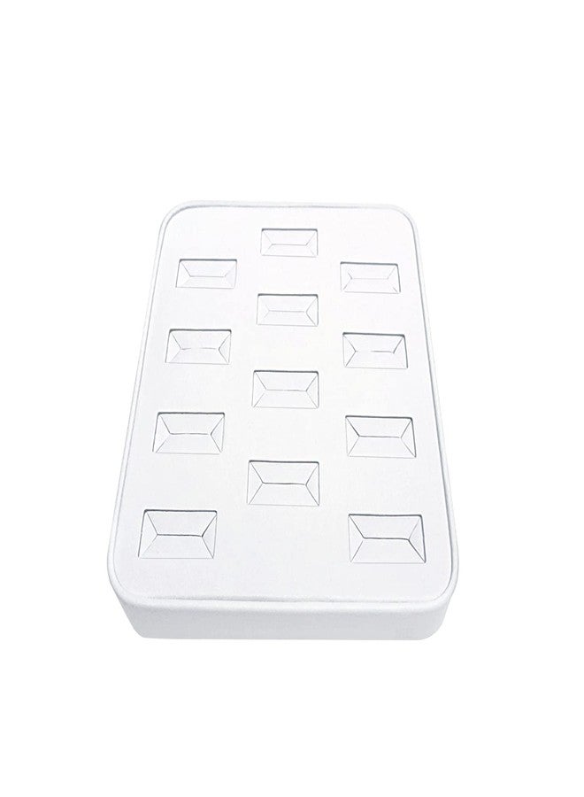 MOOCA 12 Slots Ring Tray Display, Slotted Ring Showcase Display Jewelry Organizer, Jewelry Tray for Showcase trade Show, Premium White Leatherette - Image 4