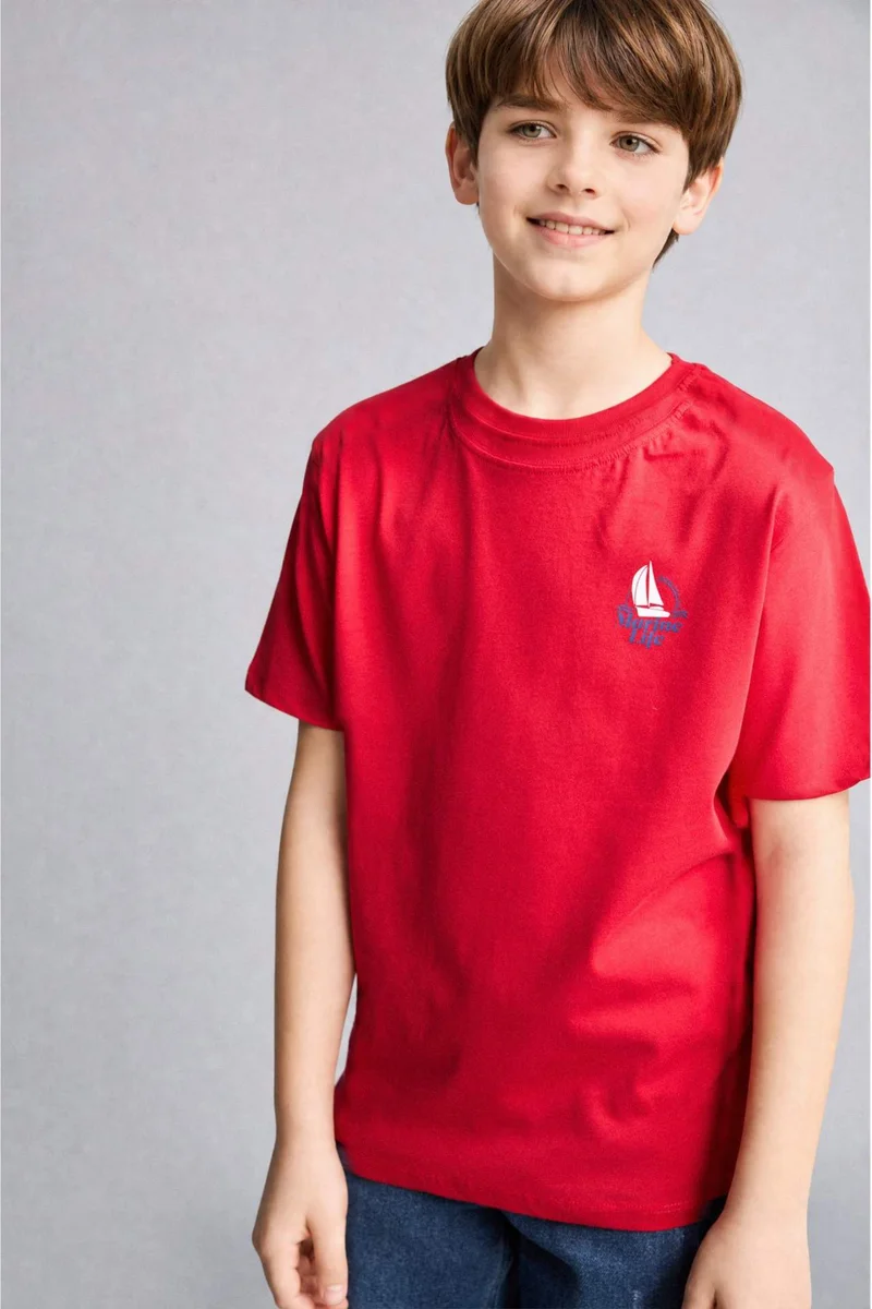 ديفاكتو New Regular Fit Printed Short Sleeve T-Shirt