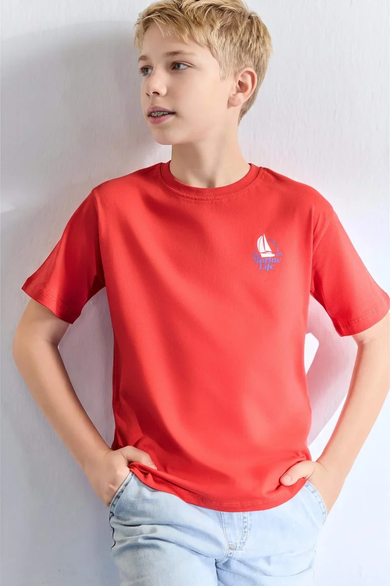 ديفاكتو New Regular Fit Printed Short Sleeve T-Shirt