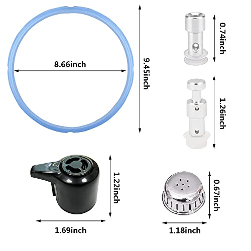 Wocst Sealing Ring and Steam Release Handle,Float Valve Replacement Parts with Anti-Block Shield For Instant Pot Duo5,6Quart (5/6QT) - Image 2