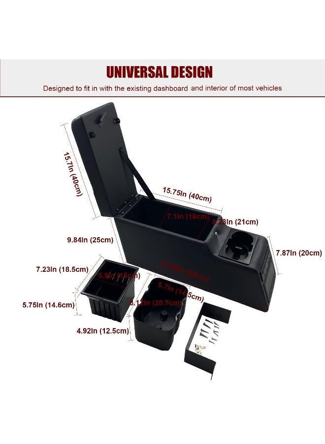 OBUYTO 31515 Deluxe Locking Center Console Compatible for Jeep CJ5 19761983 CJ7 19761986 Wrangler YJ 19871995 Black - Image 3