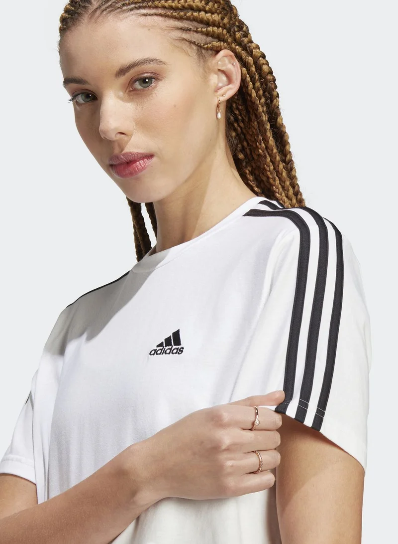 Adidas Essentials 3-Stripes Single Jersey Crop Top