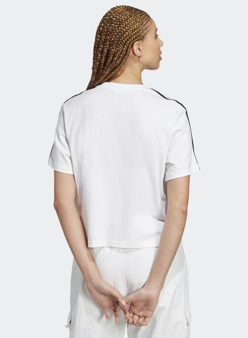 Adidas Essentials 3-Stripes Single Jersey Crop Top