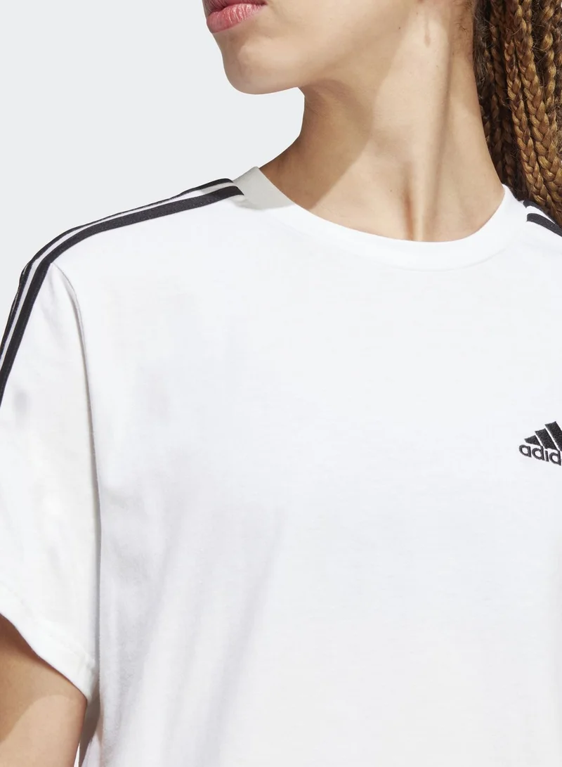 Adidas Essentials 3-Stripes Single Jersey Crop Top