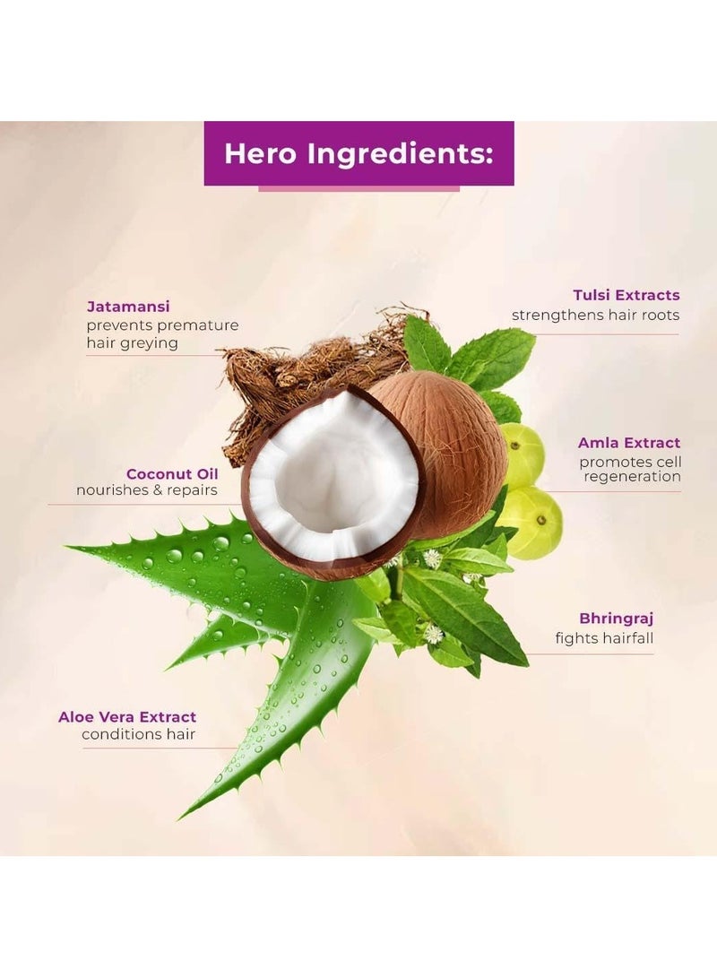 Khadi Mauri Herbal Nourishing Coconut & Aloe Vera Shampoo | Prevents Hairfall, Boosts Shine | Ideal for Men & Women | Sles & Paraben Free | 210 ml - Image 3