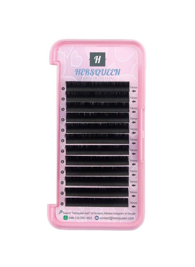 HERSQUEEN - Individual Eyelashes Extensions .07 C Curl D Curl Salon Tray Russian Volume Lash Tray False Eyelashes Korean Imported Faux Mink Silk Lash Semi Permanent Natural Eyelash Extensions .10 .15 .20 J B Curl - Image 1