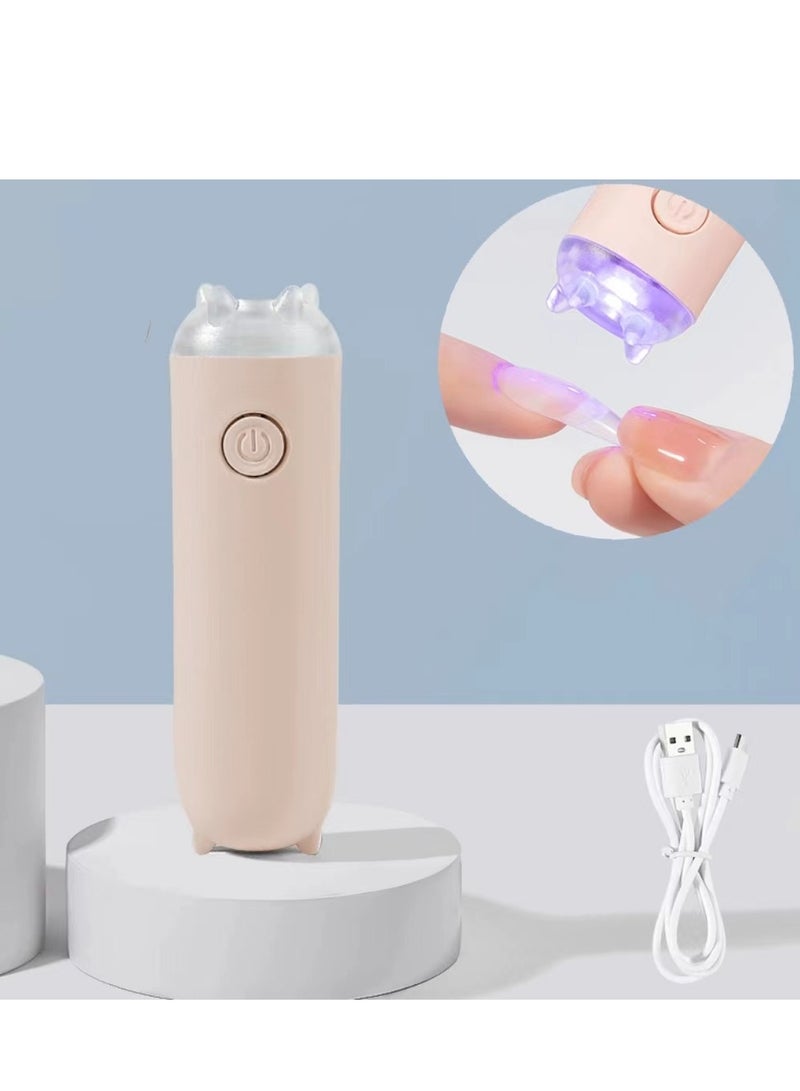 1pcs UV Gel Nail Lamp, Mini Handheld LED Nail Lamp, USB Wireless Portable Nail Dryer, Quick Dry Nail Lamp, Pink (Extra Model) - Image 1