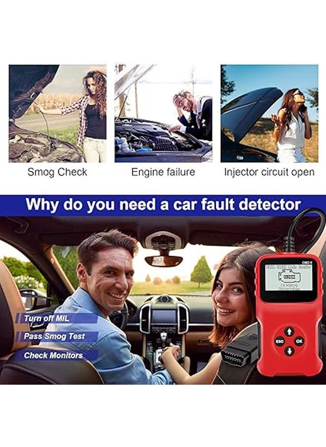 قارئ أكواد السيارة OBD2، قراءة أكواد التخليص، عرض بيانات الإطار المجمد، جاهز للفحص والاختبار * أداة فحص تشخيص CAN لبروتوكول OBDII