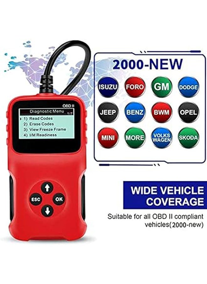 قارئ أكواد السيارة OBD2، قراءة أكواد التخليص، عرض بيانات الإطار المجمد، جاهز للفحص والاختبار * أداة فحص تشخيص CAN لبروتوكول OBDII