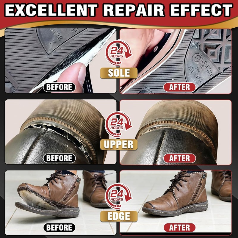 HORSEFISH TOOL Shoe Glue, Shoe Glue Sole Repair Kit, Professional Shoe Sole Glue for Shoe and Sole Repair, Shoe Repair Glue for Boots, Sneakers, Heels, Hiking Shoes, Leather, Sneakers, Waterproof Clear Flexible Precision processed material - Image 3