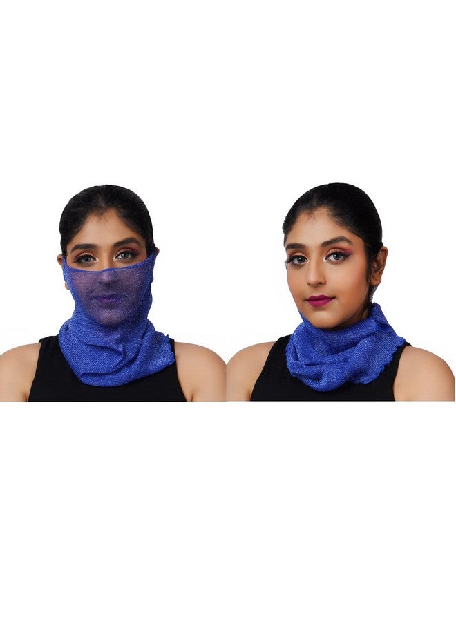 KETKAR Women Scarf Anti Pollution Full face Scarf Mask Made with Cold Net Rayon Fabric,UV Sun Rays Protection mask for Women, Dust Mask Comfortable summer friendly Scarf_Free Size(Pack Of 01,Blue) - Image 1