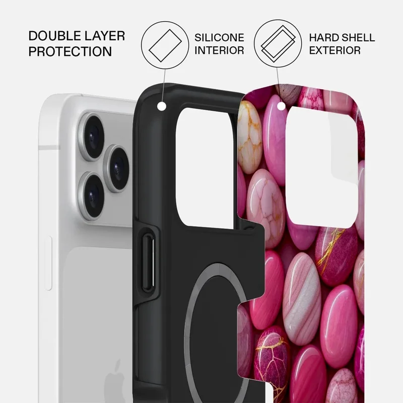 موبكوس جراب Mobcos المميز لهاتف iPhone 17 Pro Max بلون Blushia، متوافق مع غطاء صلب مزدوج الطبقات مع حماية من السيليكون - غطاء مقاوم للخدوش والصدمات