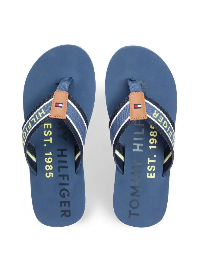 Tommy Hilfiger Aegean Sea Webbing Strap Logo Flip-Flops for Men | Best Price UAE