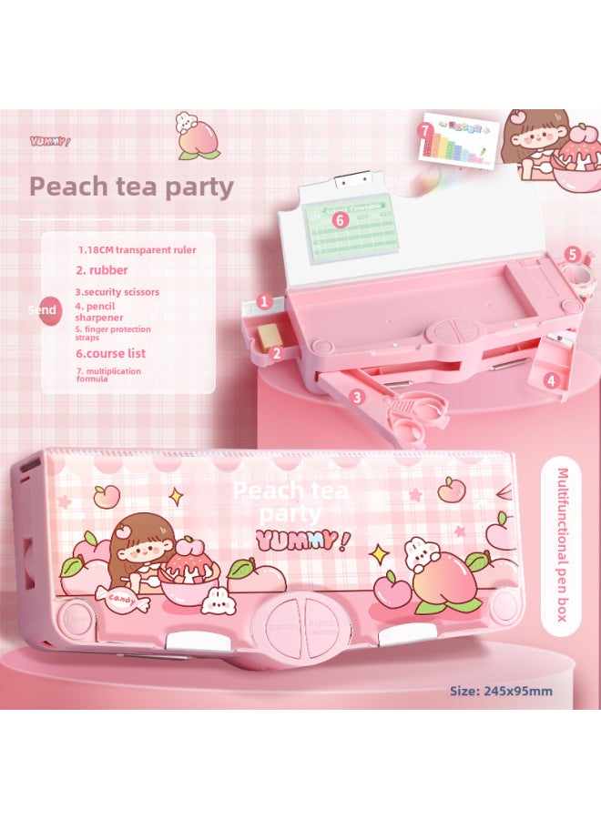 Multi-functional Creative Cartoon Stationery Box Primary School Students Large Capacity Pencil Case Children New Plastic High Storage Box - Image 1