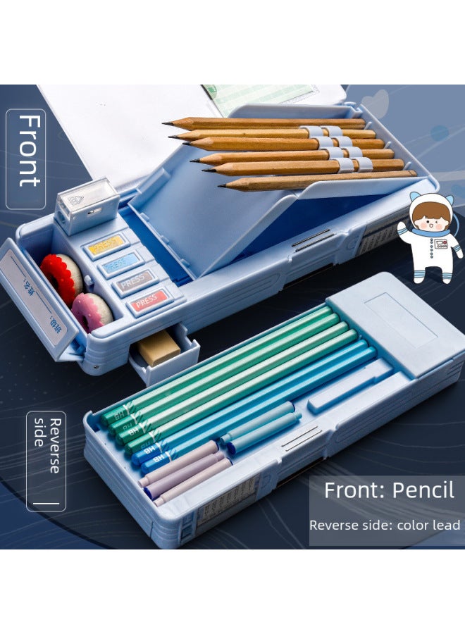 Multi-functional Creative Cartoon Stationery Box Primary School Students Large Capacity Pencil Case Children New Plastic High Storage Box - Image 3