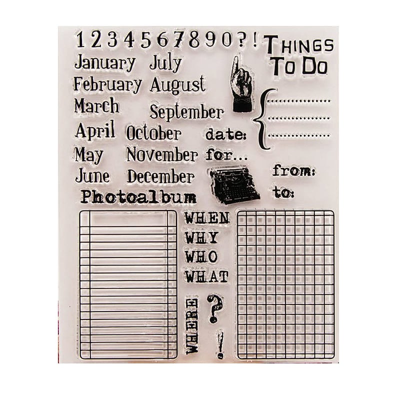 NVZBL Month Date Number Clear Stamps Telephone Pattern Transparent Seal Stamps for Holiday Card Making Decoration and DIY Scrapbooking Album DIY Crafts - Image 3