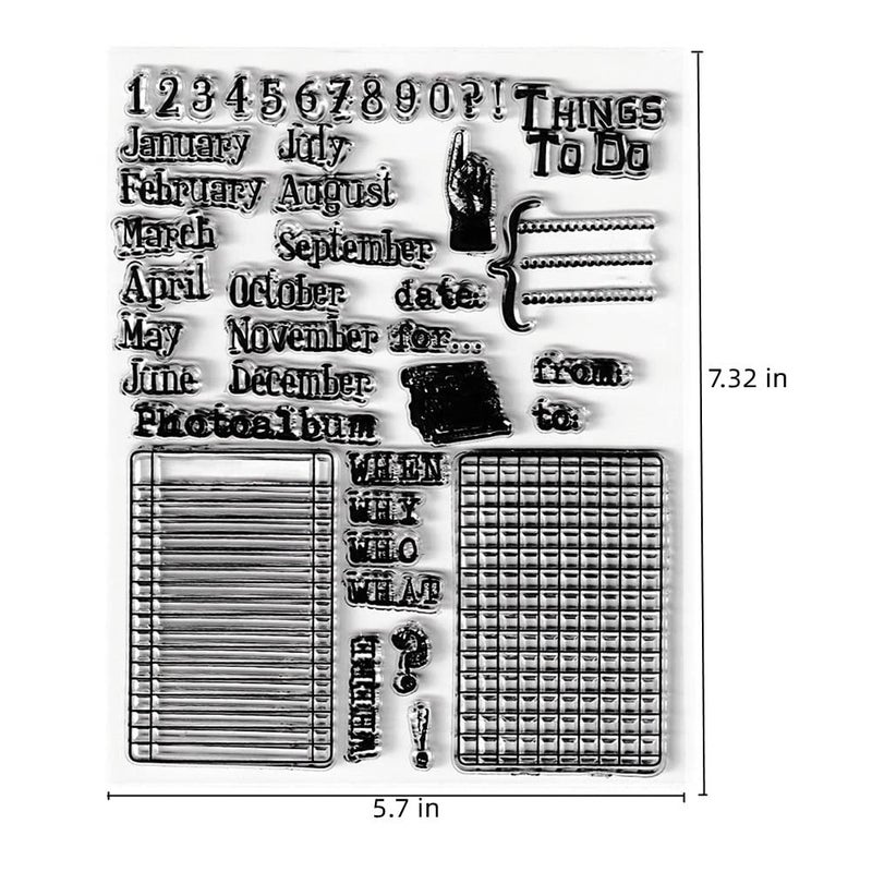 NVZBL Month Date Number Clear Stamps Telephone Pattern Transparent Seal Stamps for Holiday Card Making Decoration and DIY Scrapbooking Album DIY Crafts - Image 2