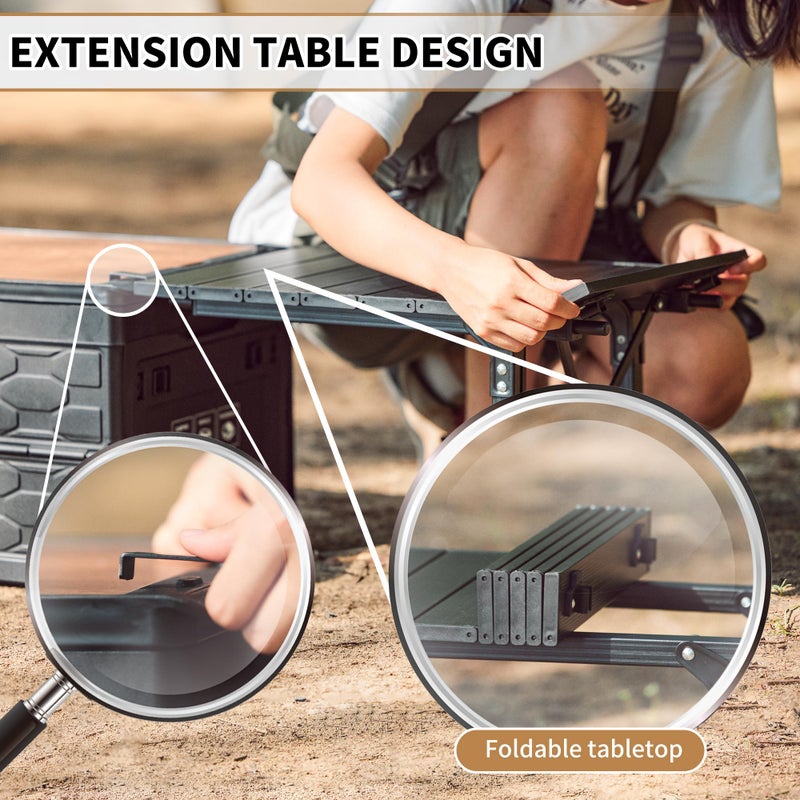 Naturehike Lispace Camping Table with Storage Box, 50L Collapsible Trunk Organizer with Lid, Folding Storage Bin for Camping Picnic Home - Image 5