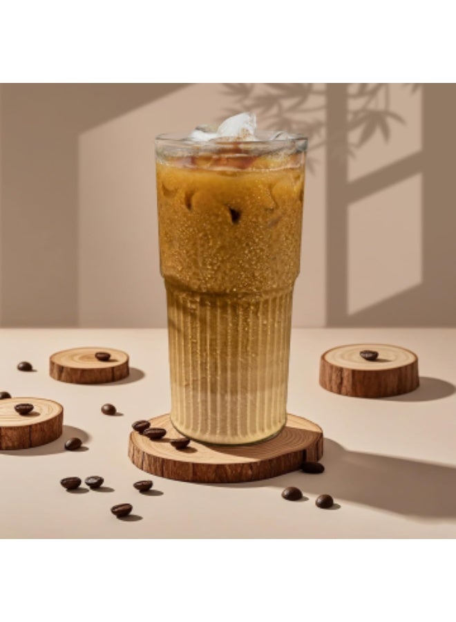 Glass Cups with Lids and Glass Straws, High Borosilicate 20OZ Tumblers (2Pcs) for Coffee, Tea, Juice, Smoothies, Hot/Cold Drinks at Home, Office - Image 2
