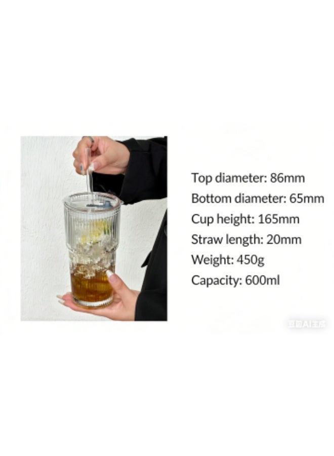 Glass Cups with Lids and Glass Straws, High Borosilicate 20OZ Tumblers (2Pcs) for Coffee, Tea, Juice, Smoothies, Hot/Cold Drinks at Home, Office - Image 3