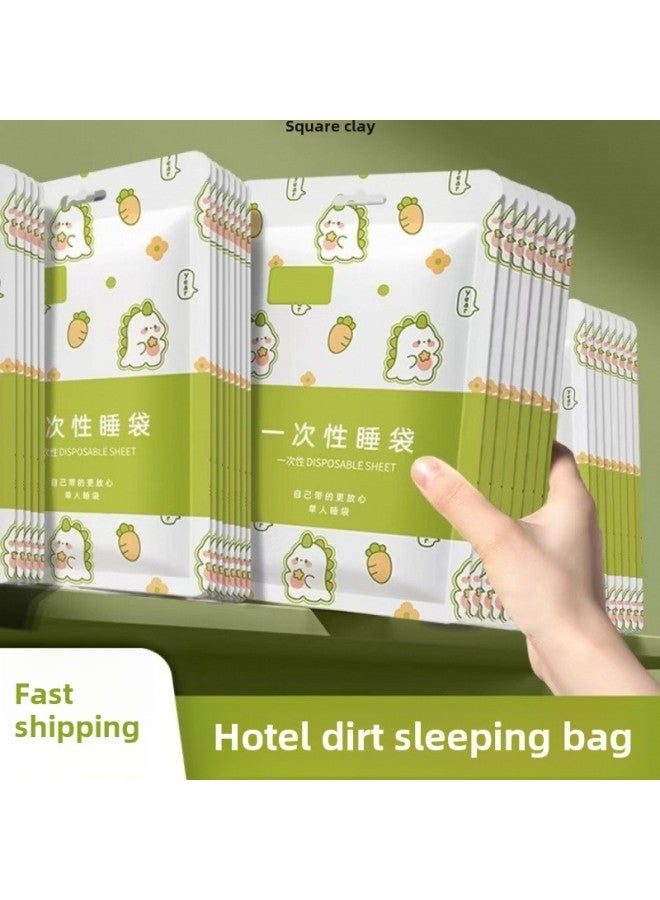 Disposable Sleeping Bag Travel Hotel Dirty Portable Double Single Bed Sheet Quilt Cover Quilt Cover Pillowcase One-piece Thickened-Color:[double Dirt-proof Sleeping Bag] 7 Packs Suitable For Hotel Bedrooms - Image 2