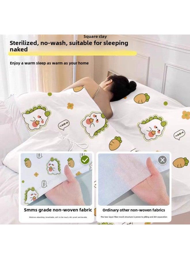 Disposable Sleeping Bag Travel Hotel Dirty Portable Double Single Bed Sheet Quilt Cover Quilt Cover Pillowcase One-piece Thickened-Color:[double Dirt-proof Sleeping Bag] 7 Packs Suitable For Hotel Bedrooms - Image 4