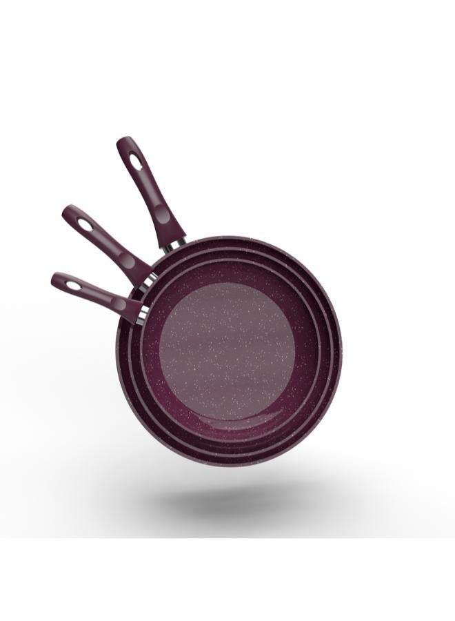 توب شيف طقم مقلاية 3 ق مقلاية 20-24-28بورجاندى