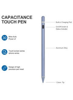 MIGOFAST Active Stylus Pen Sky Blue fine Tip for iPad Apple iPhone Samsung Tablets on iOS and Android Capacitive Touchscreen Take-Note HandWritten Draw no lags Skipping Rechargeable  - Image 3