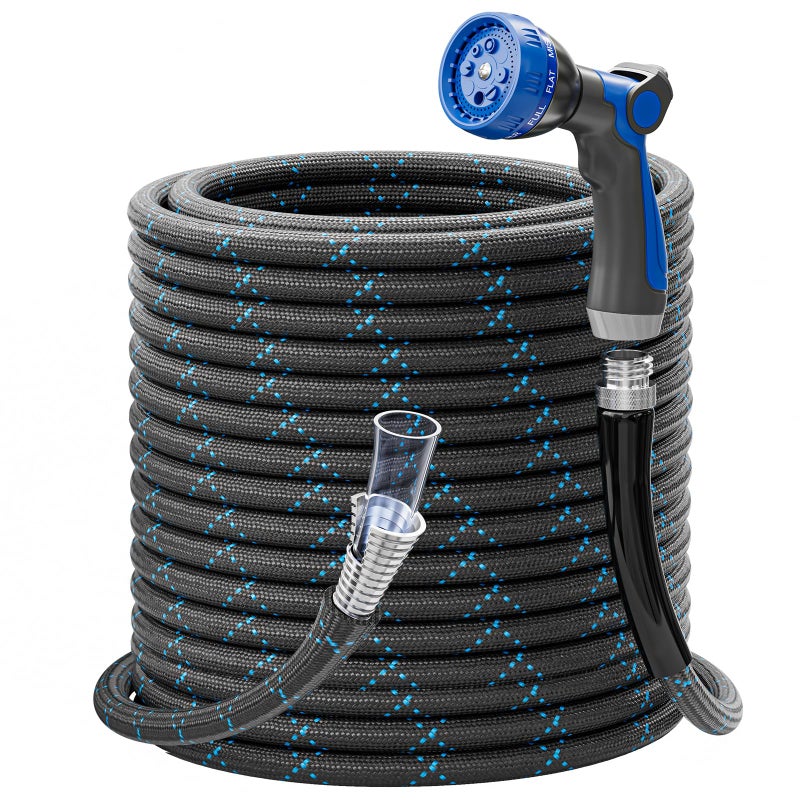 SPECILITE Garden Hose 25ft 3Layer Flexible Water Hose with 8 Pattern Spray Nozzle NonExpanding Lightweight Stainless Steel Hose for Yard Lawn OutdoorLeak Proof Nokink Tanglefree - Image 2