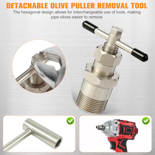 Wells Olive Remover Puller Tool for 1/2 inch 1 inch Plumbing Tools Compression Sleeve Puller Tool 303 Stainless Pipe Olive Puller Ferrule Puller - Image 4