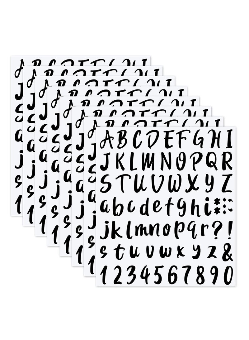 Y&D Graduation Cap Stickers Self-Adhesive Vinyl Sticker Alphabet Letter for Supplies Decals Sign Door Business Address Number (Black 8 Sheets)  - Image 1