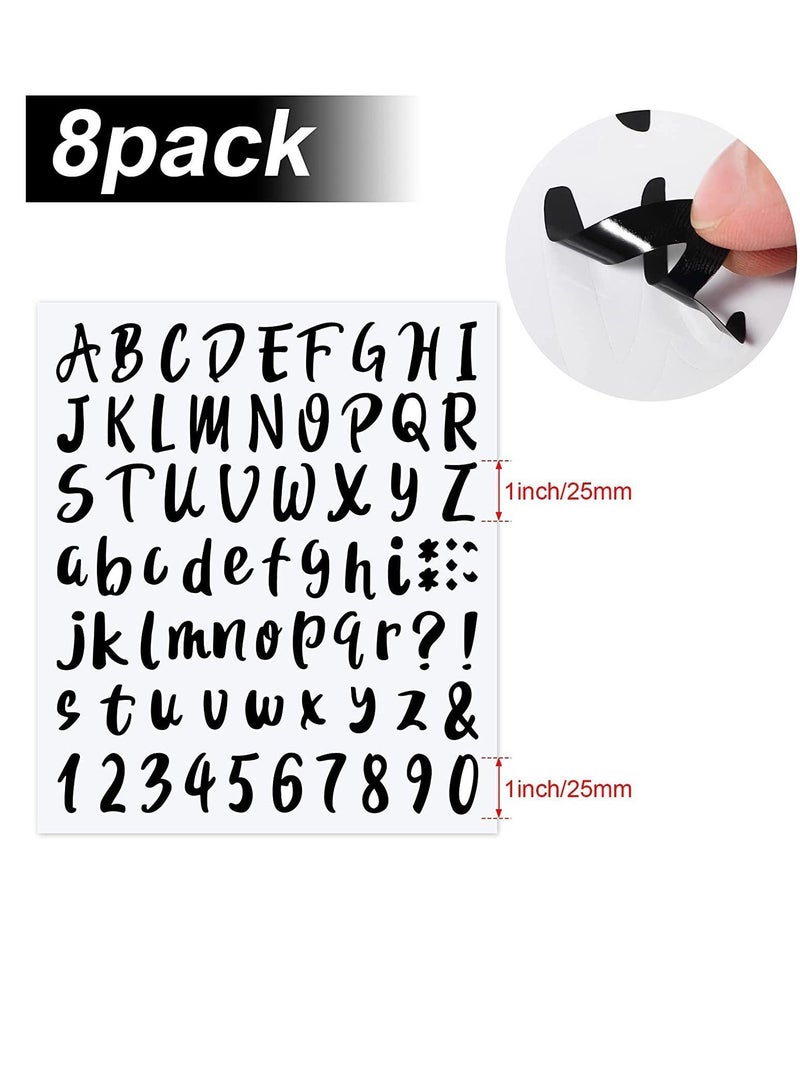 Y&D Graduation Cap Stickers Self-Adhesive Vinyl Sticker Alphabet Letter for Supplies Decals Sign Door Business Address Number (Black 8 Sheets)  - Image 2
