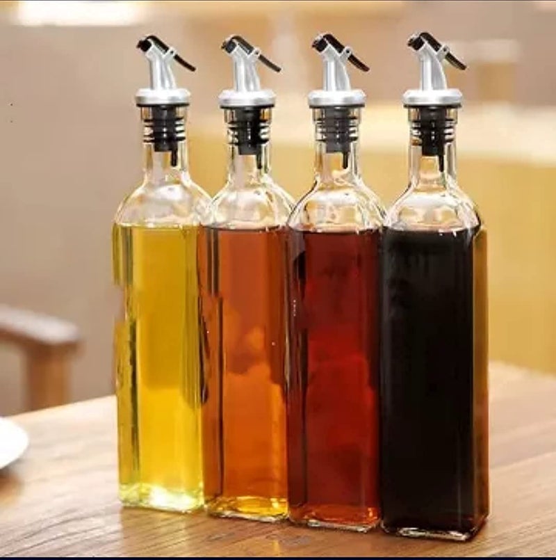 KIDINGTON Oil Vinegar Dispenser Gravy Boat Kitchen Oil Bottle LeakProof Soy Sauce Vinegar Storage Oil BottleOil Dispenser for Kitchen500 ml Bottle4 Pcs - Image 1