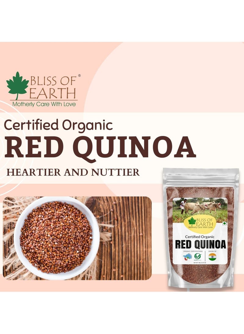 BLISS OF EARTH - Organic Red Quinoa 1KG for Weight Loss Raw Superfood Daily Healthy Diet - Image 1