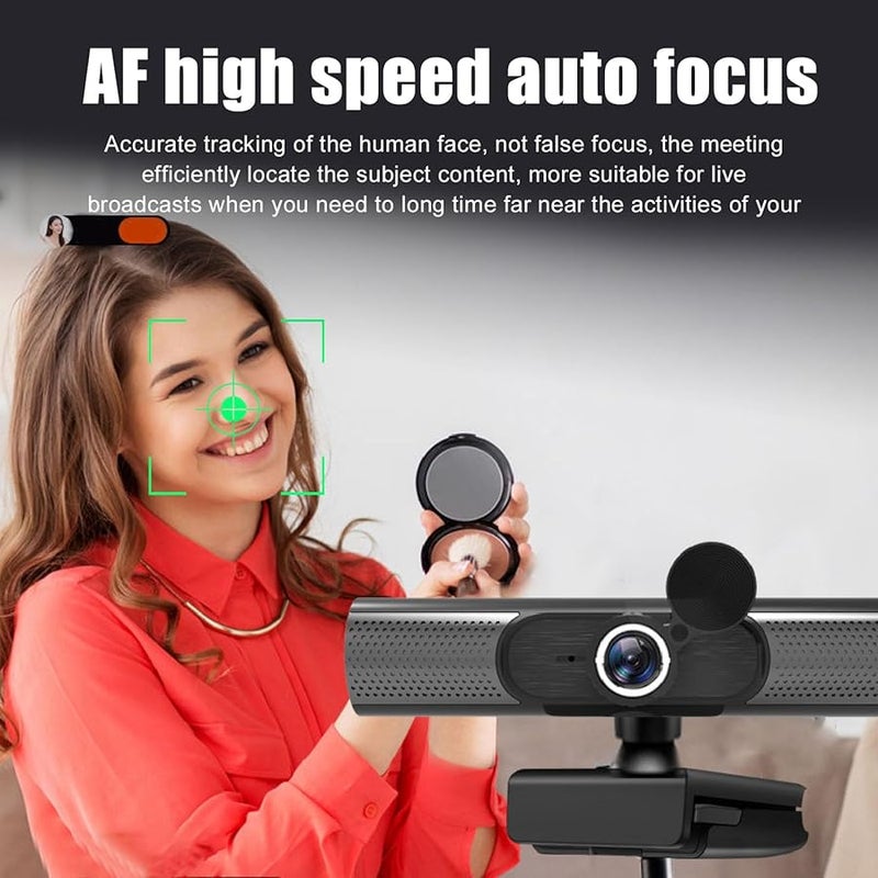 2K Webcam with Microphone Auto Focus 90 Degree Wide Angle USB Computer Camera for Video Conference - Image 3