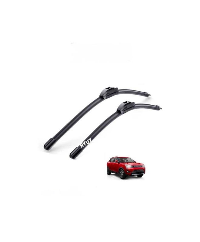 RYU7® All Season Frameless/Soft Wiper Blades Fits For Mahindra XUV 300 Size-24"/600mm+16"/400mm(Pack of 2) - Image 1