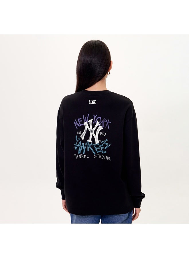 MLB Unisex NY Embroidered Logo Black Oversized Long Sleeve T‑Shirt-XXL - Image 2