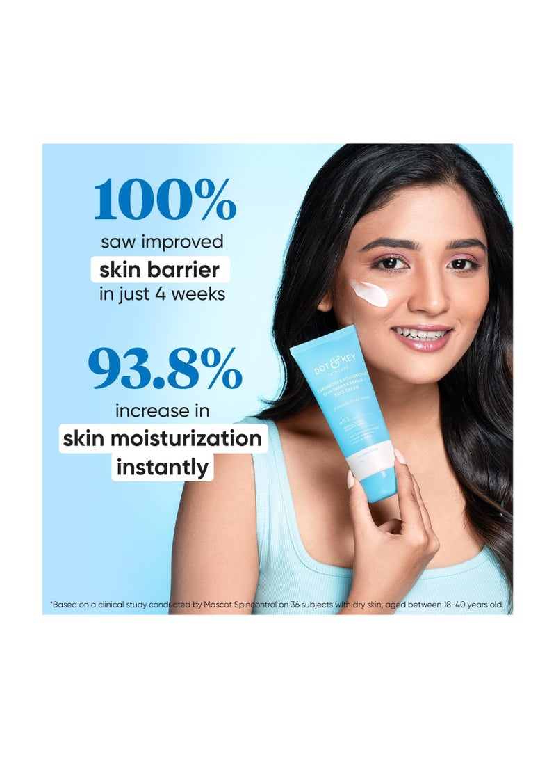 Ceramides & Hyaluronic Hydrating Face Cream With Probiotic I Barrier Repair For Dry Skin, 100g