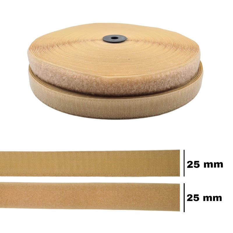 Zenith ZENITH 1 inch wide Beige (Skin Color), 24 Meter Non Adhesive Hook and Loop Tape + 2 tape No Glue Back, Fabric Fastener InterlockingTape for Sewing Crafts, DIY, Clothes, straps, Shoes Mosquito nets etc (Beige (Skin Color), 24 Meter + 2 tape)  - Image 2