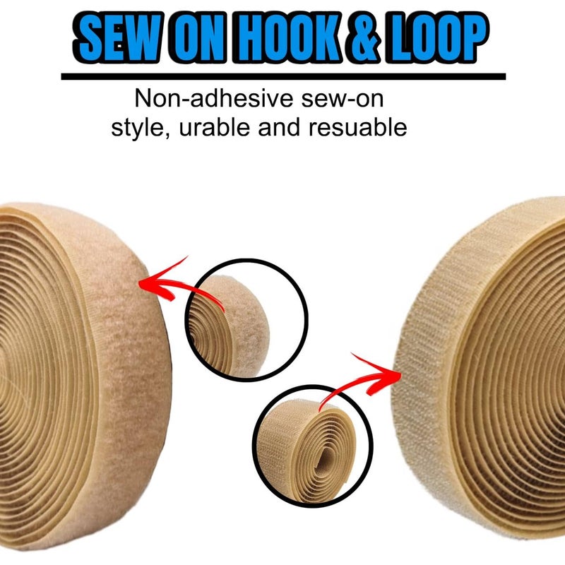 Zenith ZENITH 1 inch wide Beige (Skin Color), 24 Meter Non Adhesive Hook and Loop Tape + 2 tape No Glue Back, Fabric Fastener InterlockingTape for Sewing Crafts, DIY, Clothes, straps, Shoes Mosquito nets etc (Beige (Skin Color), 24 Meter + 2 tape)  - Image 4