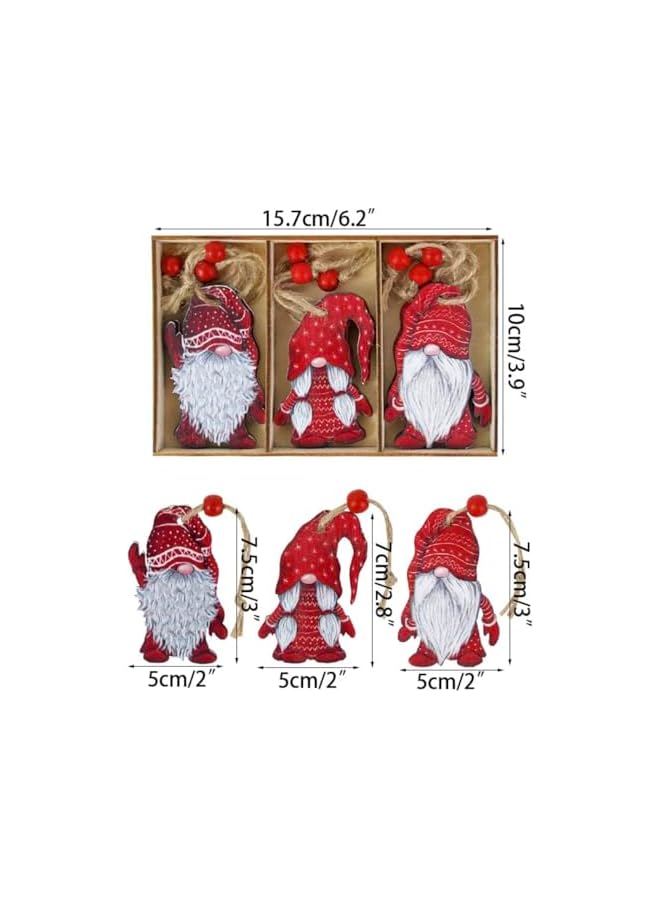 The Bros Christmas Decoration 12pcs Christmas Wooden Ornaments Set for Christmas Tree Hanging Decoration, Gnome Hanging Ornaments Elf Paintable Christmas Ornaments. Christmas gift. - Image 3