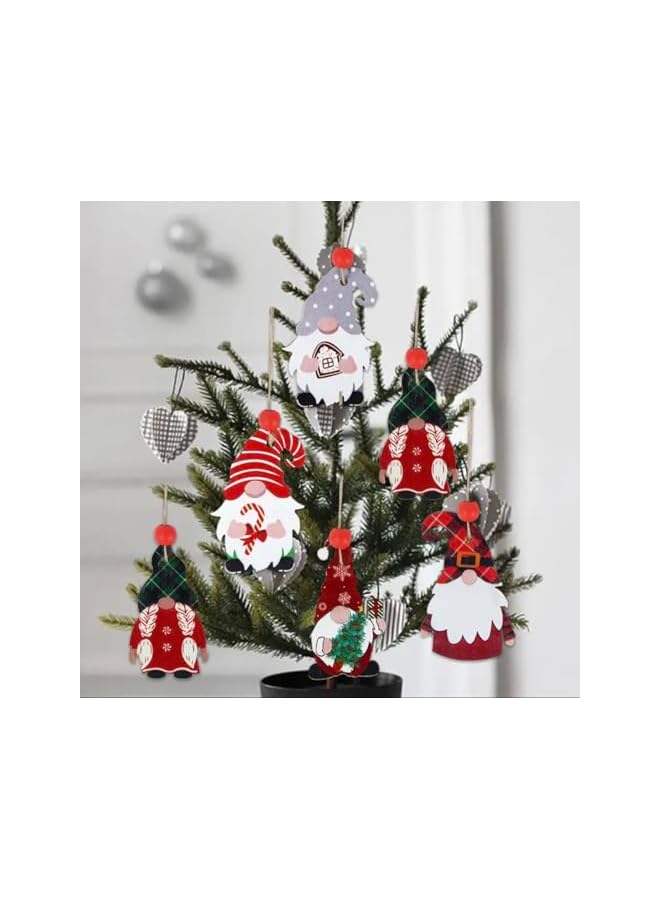 The Bros Christmas Decoration 12pcs Christmas Wooden Ornaments Set for Christmas Tree Hanging Decoration, Gnome Hanging Ornaments Elf Paintable Christmas Ornaments. Christmas gift. - Image 4