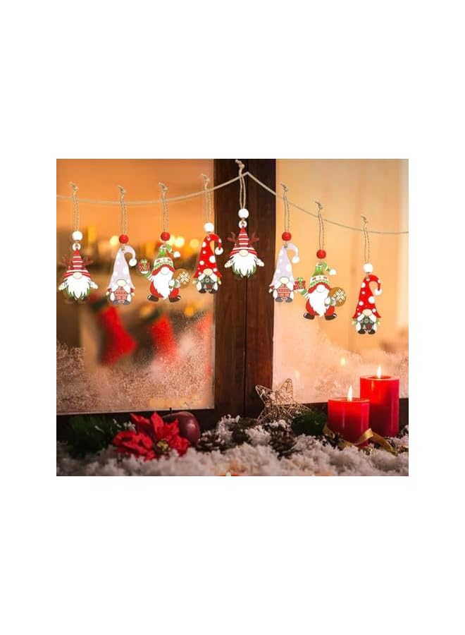The Bros Christmas Decoration 12pcs Christmas Wooden Ornaments Set for Christmas Tree Hanging Decoration, Gnome Hanging Ornaments Elf Paintable Christmas Ornaments. Christmas gift. - Image 5
