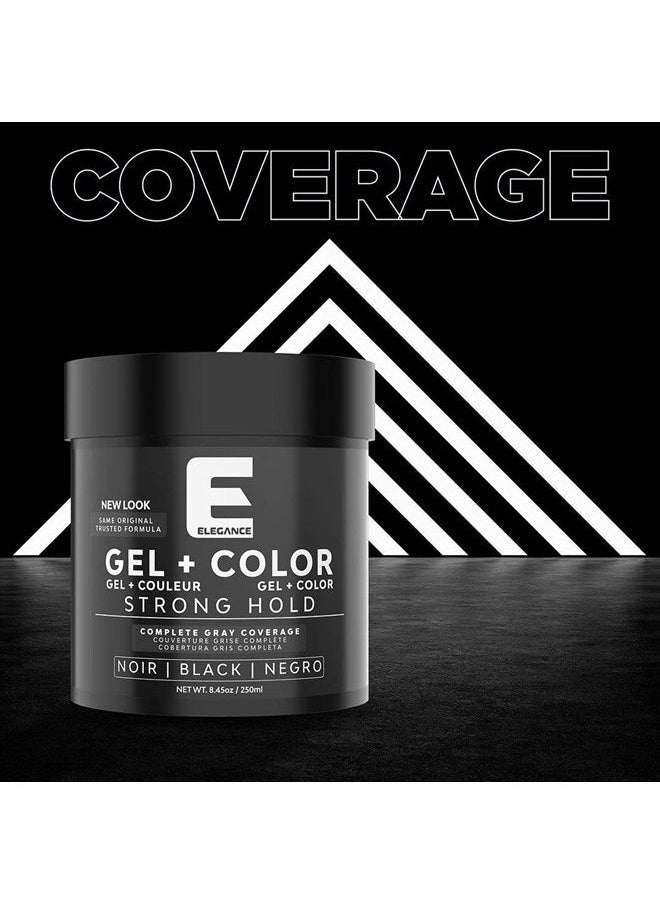E Elegance - Black Color Hair Styling Gel Strong Hold 8.45 Oz - Image 1