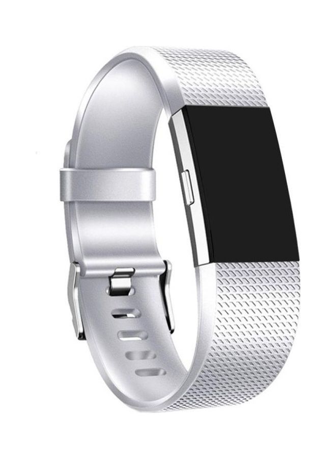 NIBEMINENT For Fitbit Charge 2 Metal Watch Band Silver - Image 1