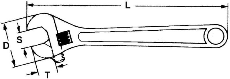 TENGTOOLS Teng 4002 150mm (6-inch) Adjustable Wrench - Image 2