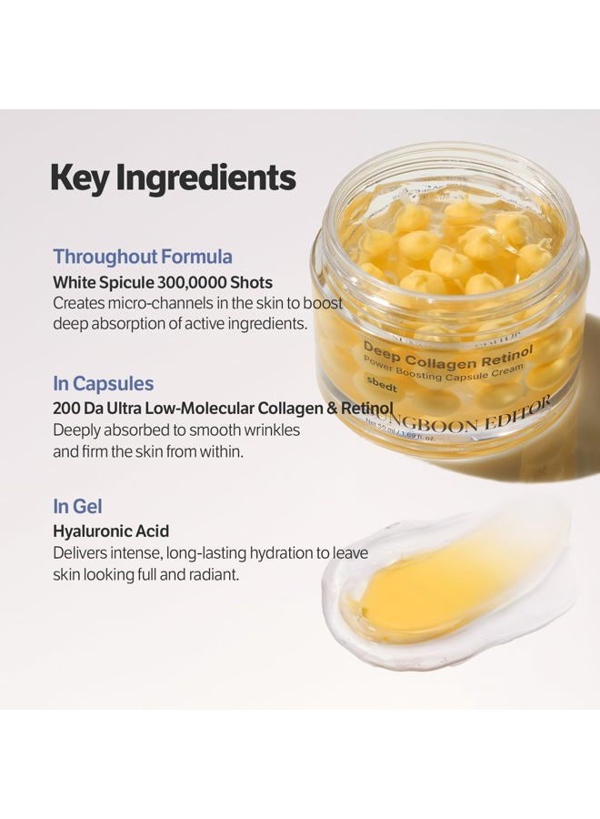 SUNGBOON EDITOR Deep Collagen Retinol Power Boosting Capsule Cream , Retinol Cream for Face, 1.69 fl.oz - Image 5