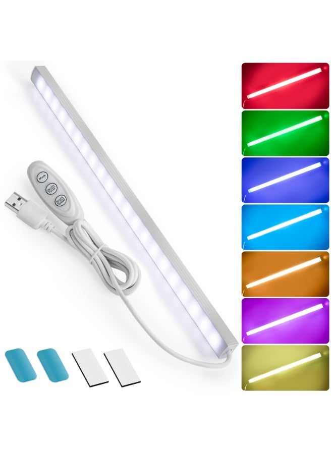 مصباح RGB قابل للتعتيم يُركب أسفل الخزانة – 8 ألوان وأوضاع ديناميكية، يعمل عبر منفذ USB، تركيب مغناطيسي لمكتب الألعاب، الرفوف، وغرفة النوم - Image 1